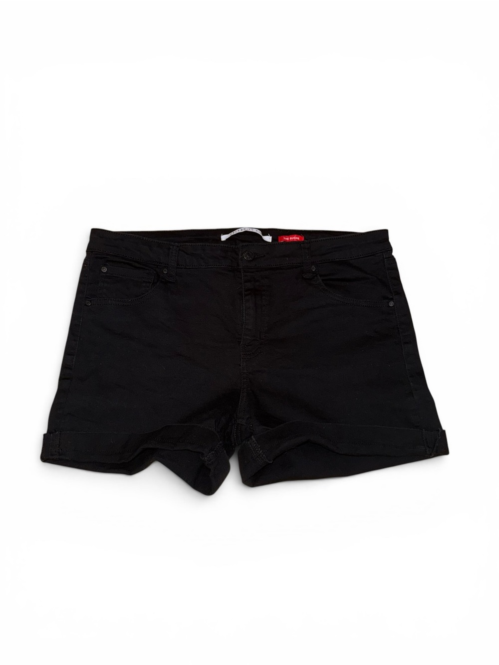 Celebrity Pink Black Denim Cuffed Shorts Size 32